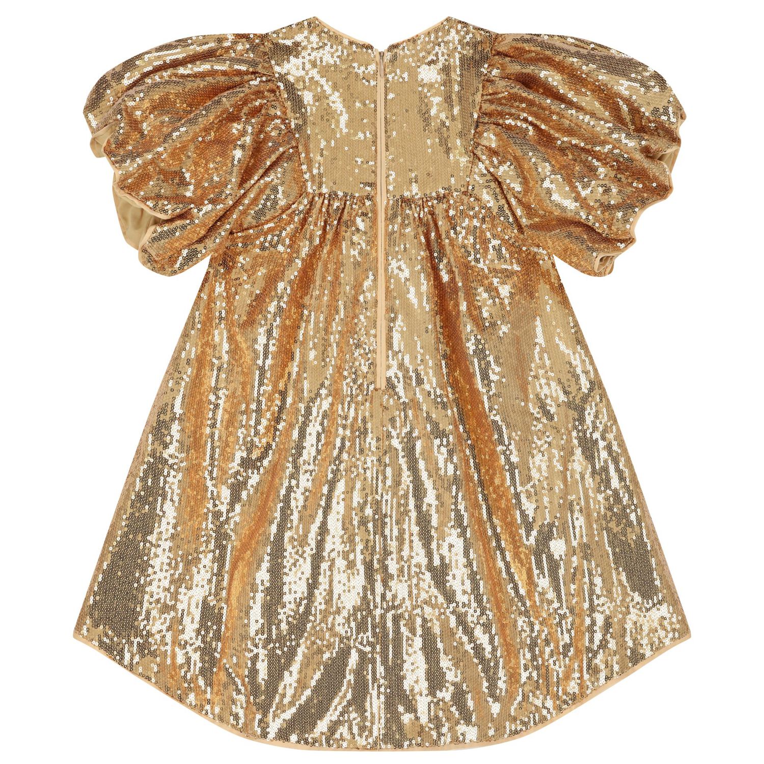 Girls Gold Sequin Dress, 1, hi-res