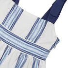 Girls White & Blue Striped Dress, 2, hi-res