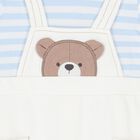 طقم بنطال وقبعة باللونين الأبيض والأزرق للأولاد الصغار, 3, hi-res