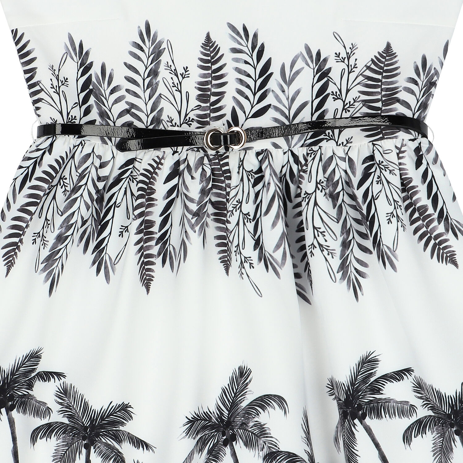 Girls Black & White Dress, 1, hi-res