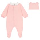 Baby Girls Pink Teddy Bear Logo Babygrow Gift Set , 4, hi-res