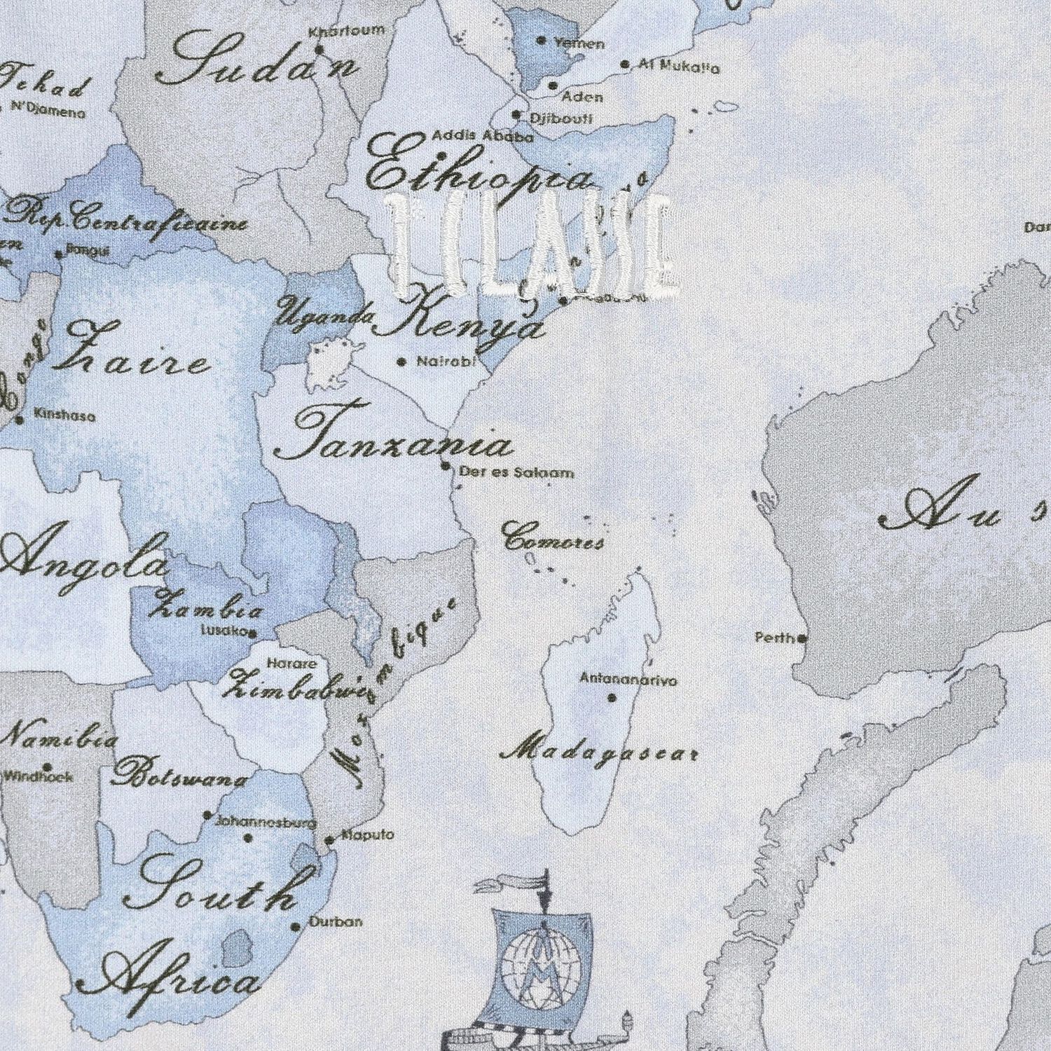 طقم افرول هديا أولاد بطبعة الخريطة باللون الأزرق و الرمادي , 3, hi-res