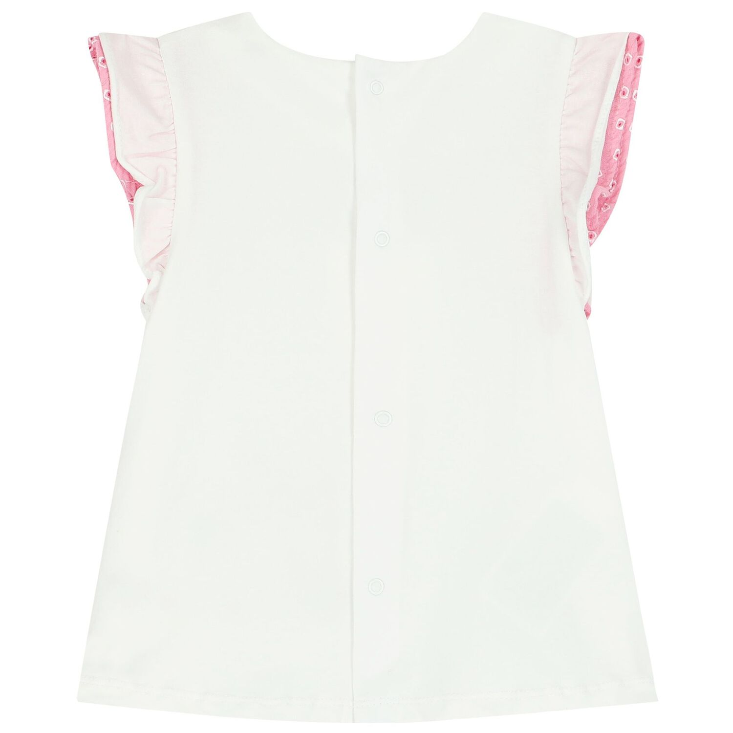 طقم بنات شورت باللون الوردي والعاجي (4 قطع), 1, hi-res