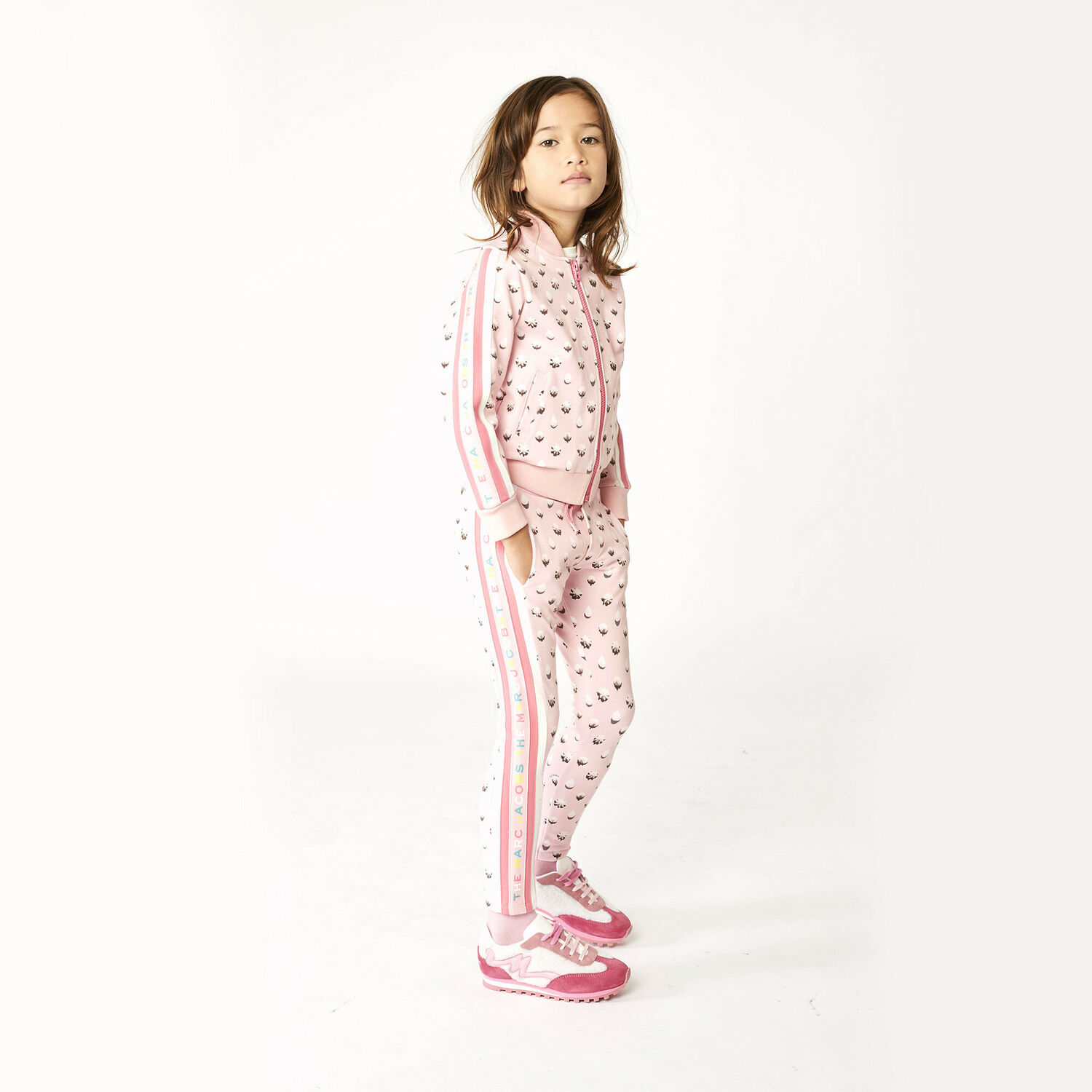 Girls Pink Jersey Joggers, 1, hi-res image number null