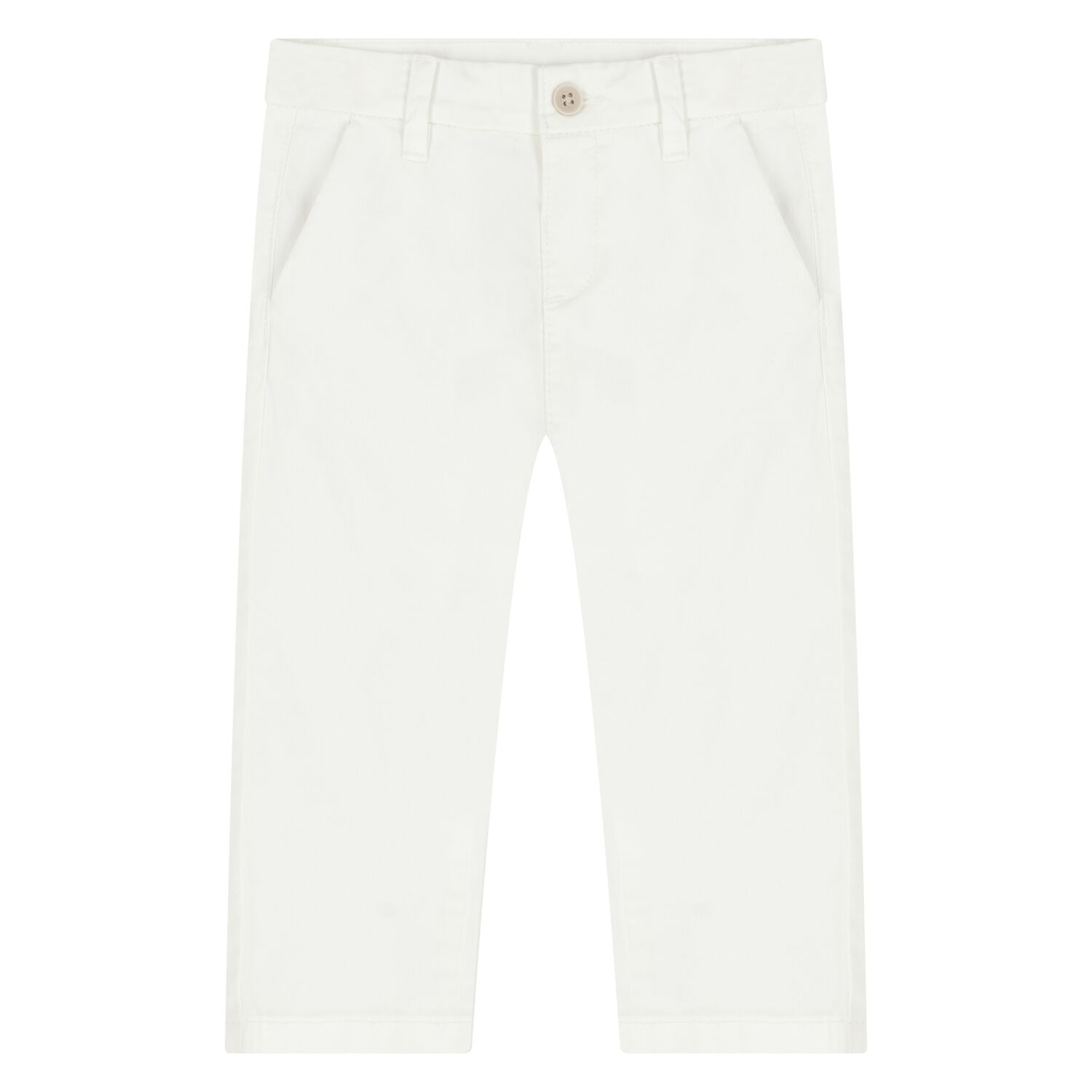 Younger Boys White Chino Trousers, 3, hi-res