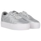 Girls Silver Logo Chunky Trainers, 1, hi-res