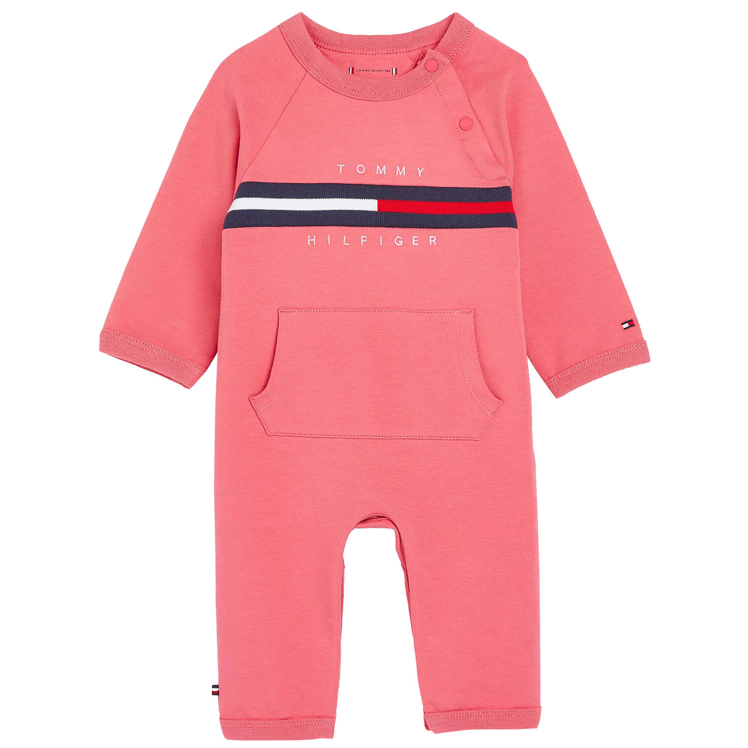 Baby Girls Pink Logo Romper, 2, hi-res