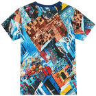 تيشيرت أولاد بالشعار باللون الأزرق, 2, hi-res