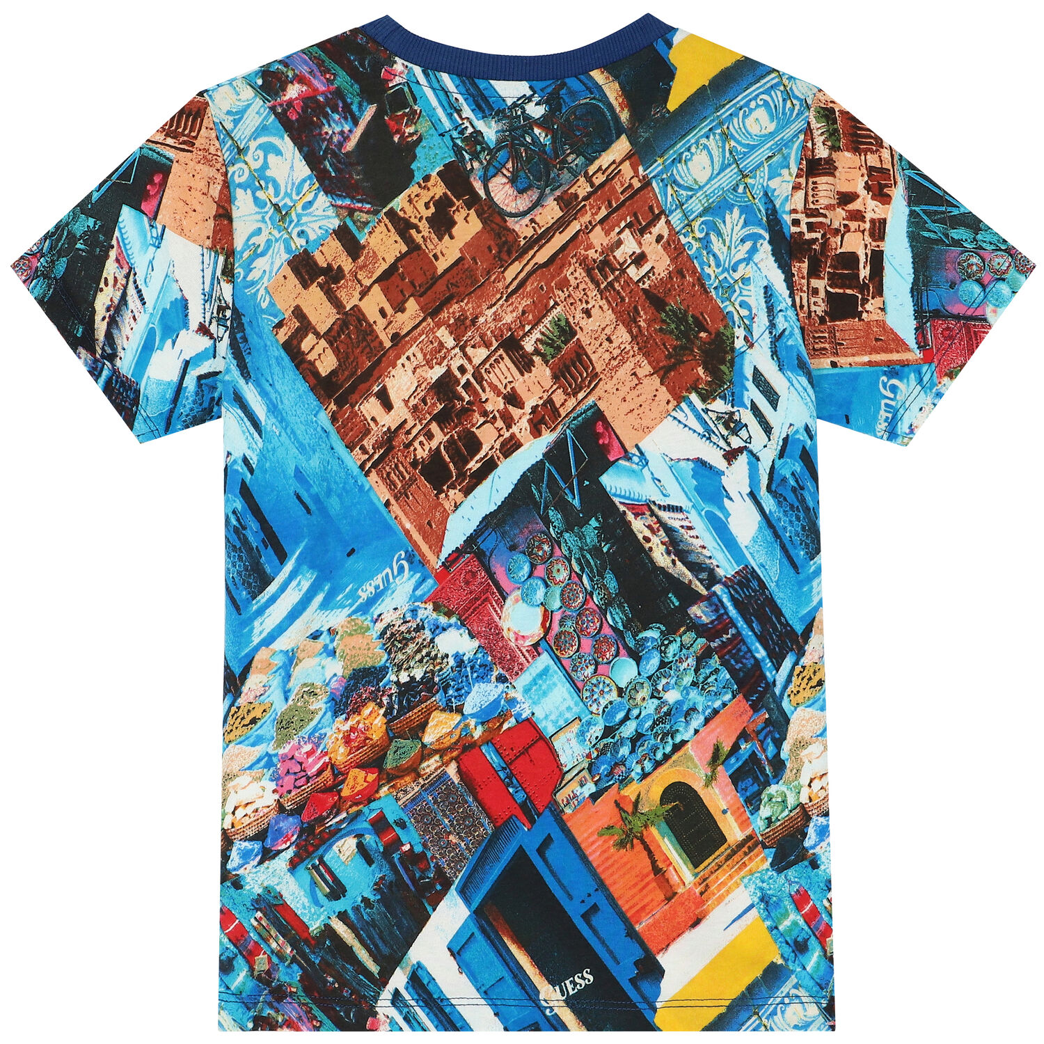 تيشيرت أولاد بالشعار باللون الأزرق, 2, hi-res