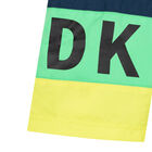 Boys Navy, Green & Yellow Logo Swim Shorts, 1, hi-res