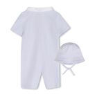 Baby Boys Blue Logo Romper Set, 1, hi-res