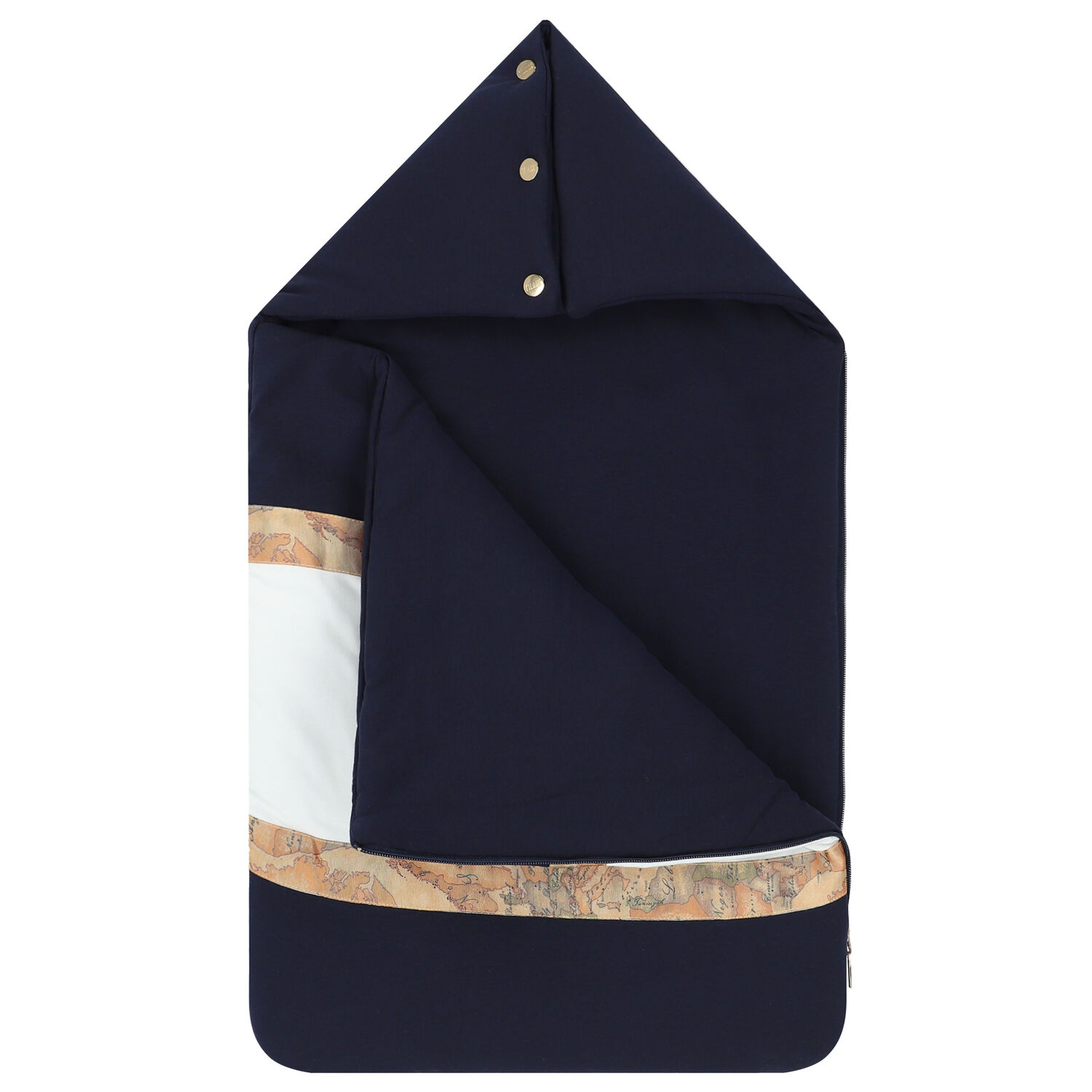 مدس بالشعار بطبعة خريطة باللون الأبيض والكحلي , 1, hi-res