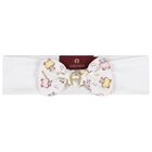 Baby Girls White Teddy Bear Logo Headband, 1, hi-res