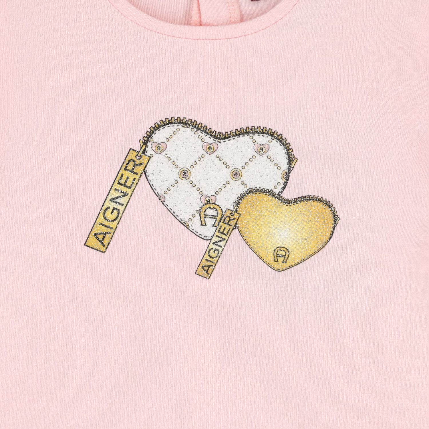 Younger Girls Pink Hearts Dress, 2, hi-res