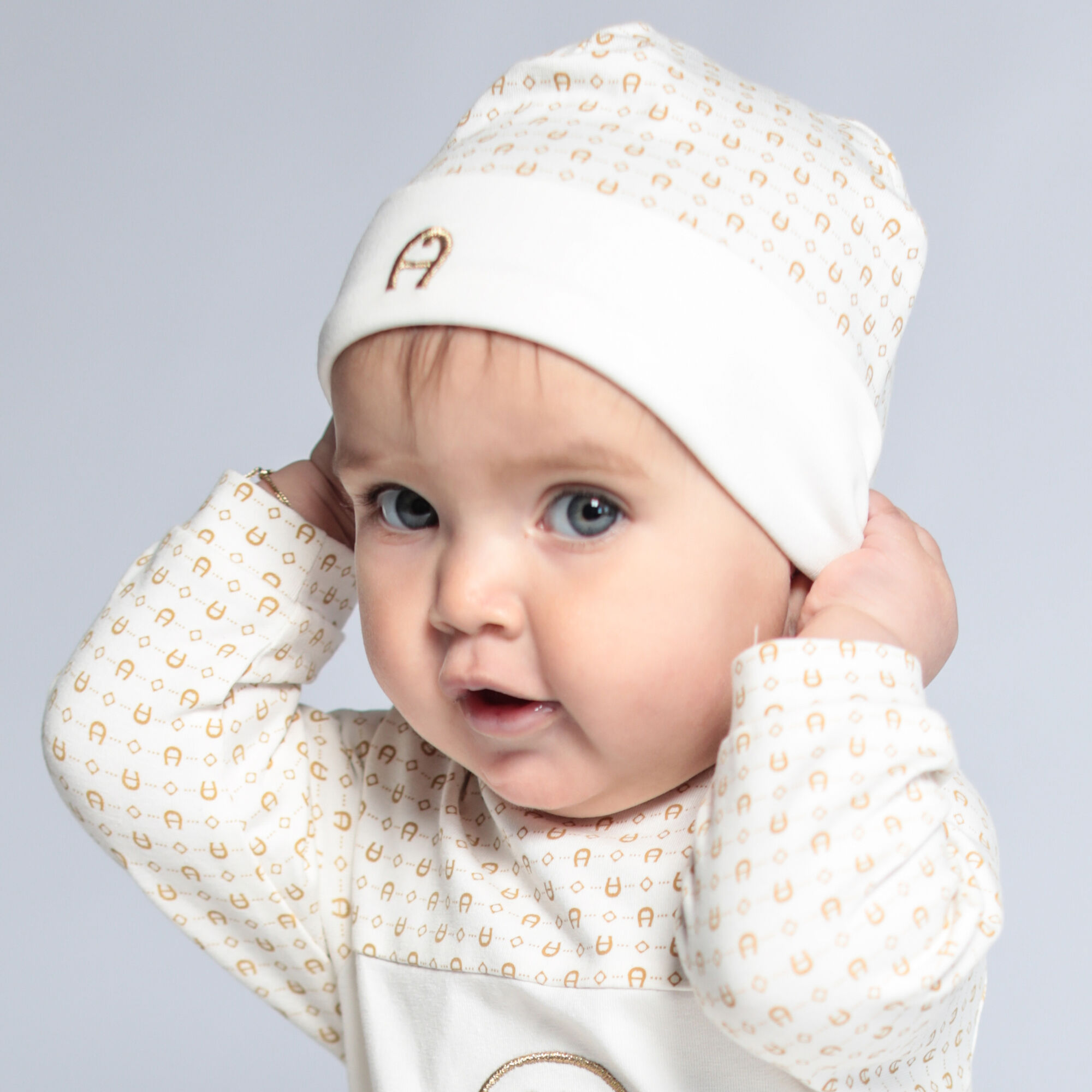Ivory top baby hat