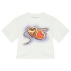 Girls Ivory Heart T-Shirt, 1, hi-res