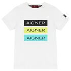 تي شيرت اولاد بالشعار باللون الابيض, 1, hi-res