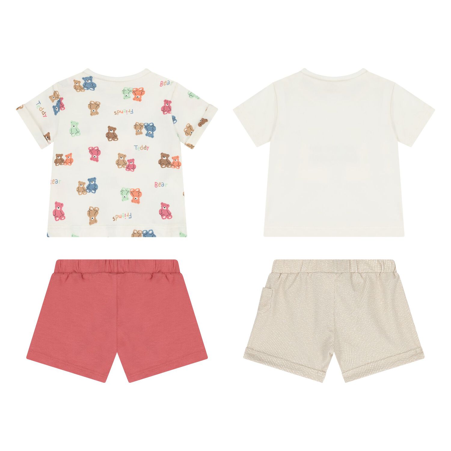 Baby Boys White & Beige Shorts Set ( 2-Pack ) , 2, hi-res