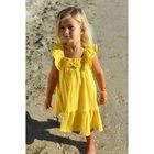 Girls Yellow Bow Dress, 1, hi-res