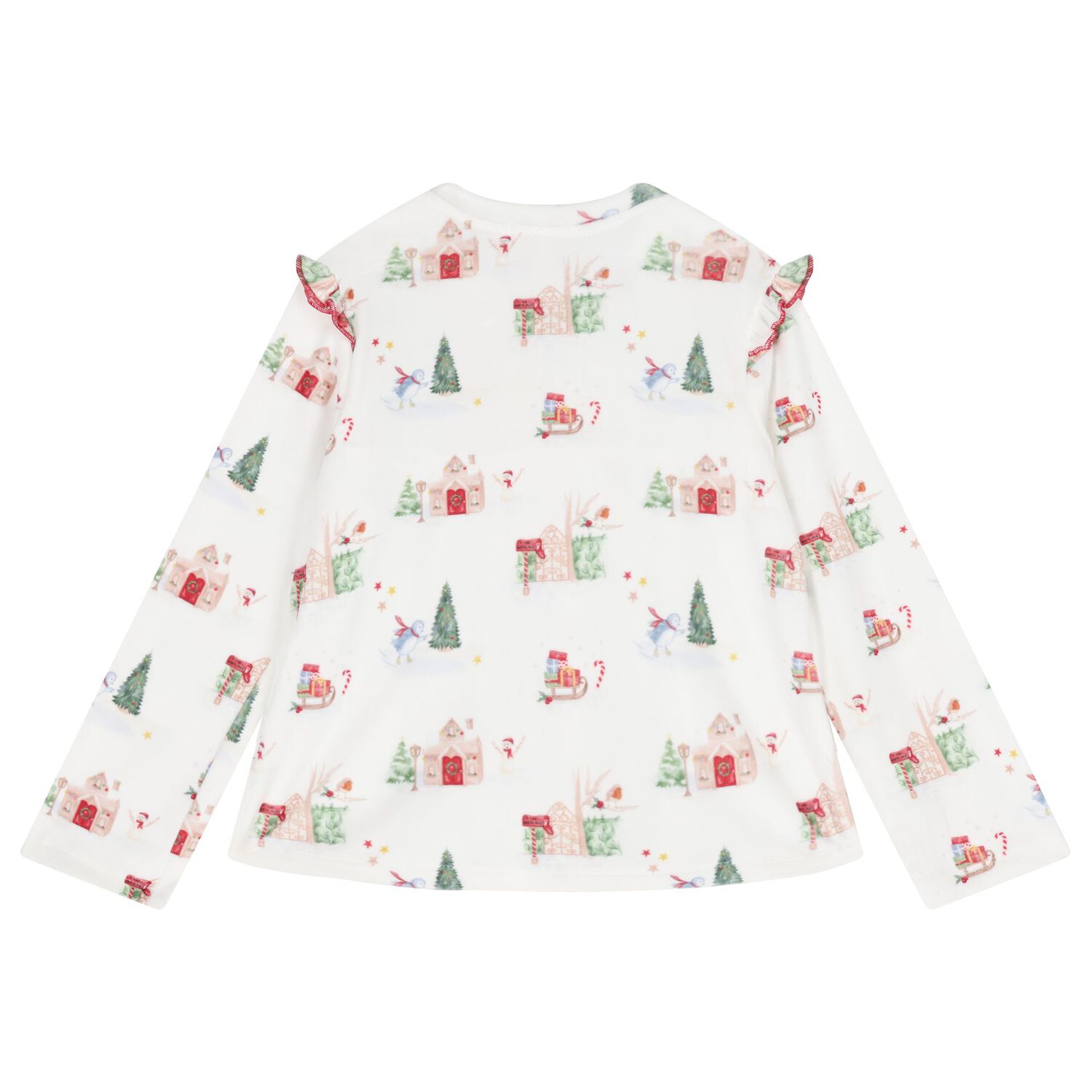 Girls Ivory Christmas Pyjamas, 1, hi-res
