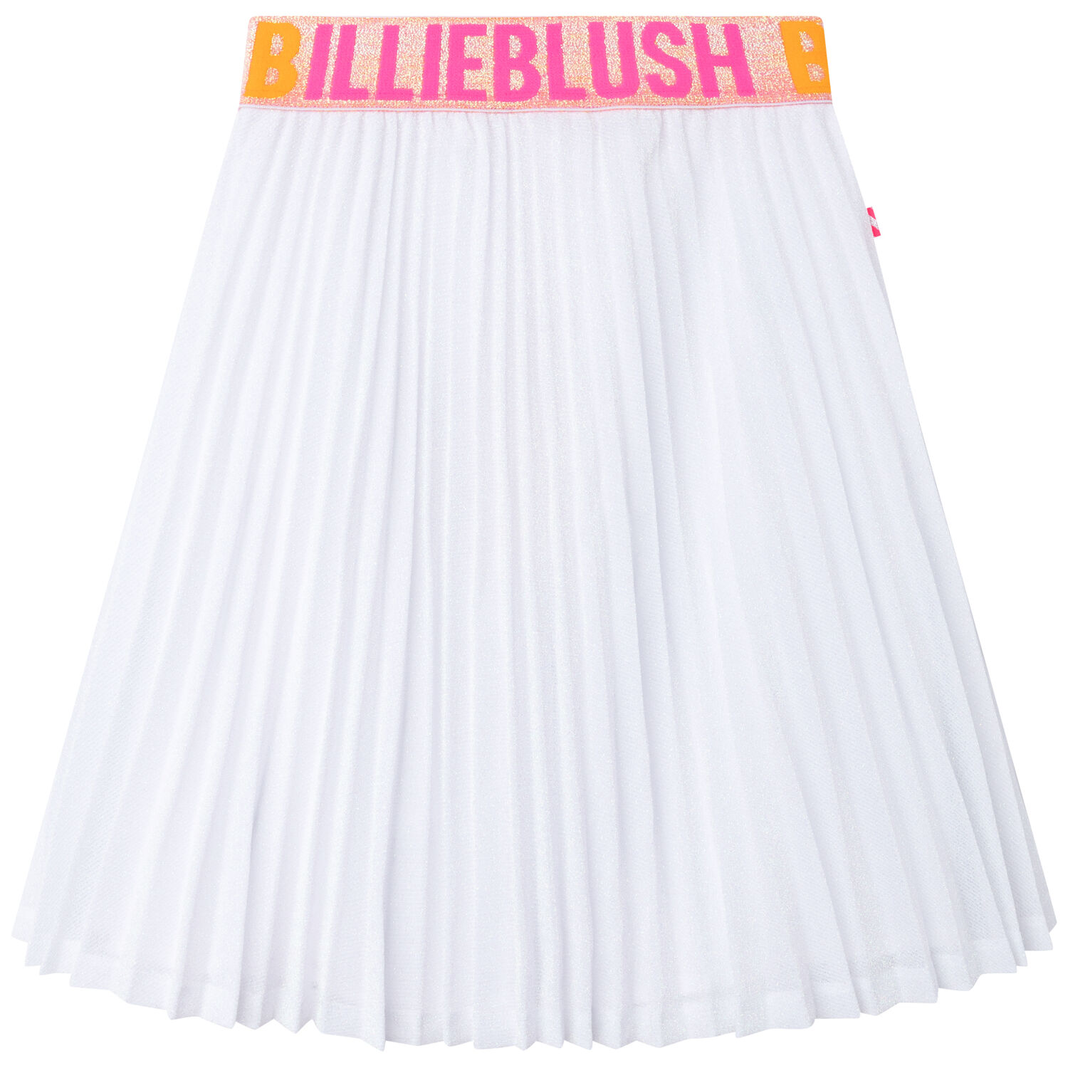 Girls White Logo Pleated Skirt, 1, hi-res image number null