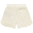 Girls Beige Logo Shorts, 1, hi-res