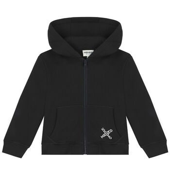 Girls Grey Logo Zip Up Top