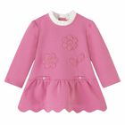 Younger Girls Pink Flower Dress, 1, hi-res