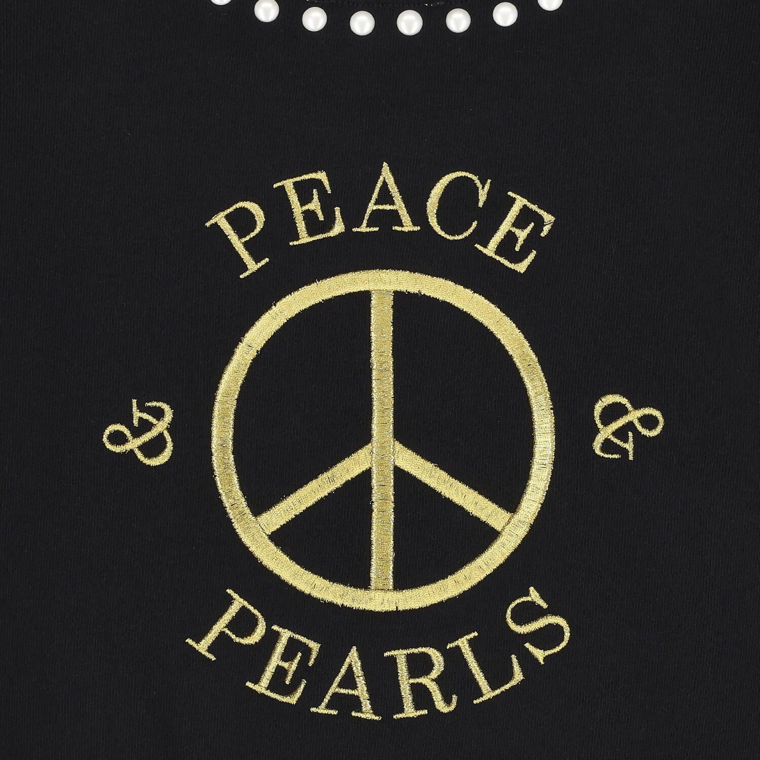 سويت شيرت بنات بالشعار باللون الأسود, 1, hi-res