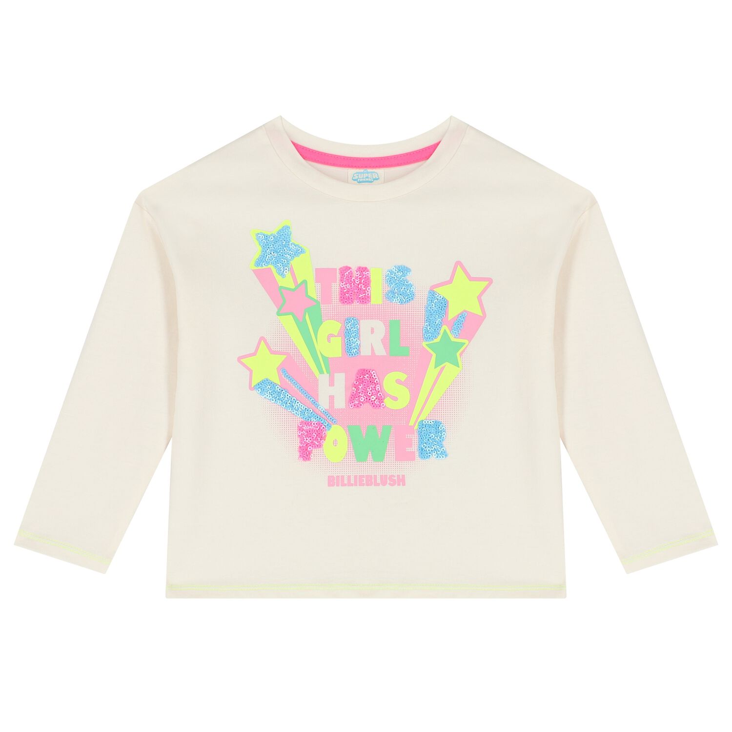 Girls Ivory Sequins Long Sleeve Top, 1, hi-res image number null
