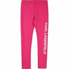 Girls Pink Logo Leggings, 1, hi-res