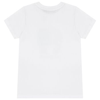 Boys White & Gold Logo T-Shirt