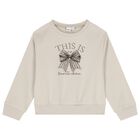 Girls Beige Bow Tracksuit, 1, hi-res