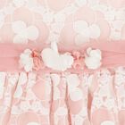 Girls Pink & White Embroidered Organza Dress, 1, hi-res