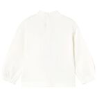Younger Girls Ivory Long Sleeve Top, 1, hi-res