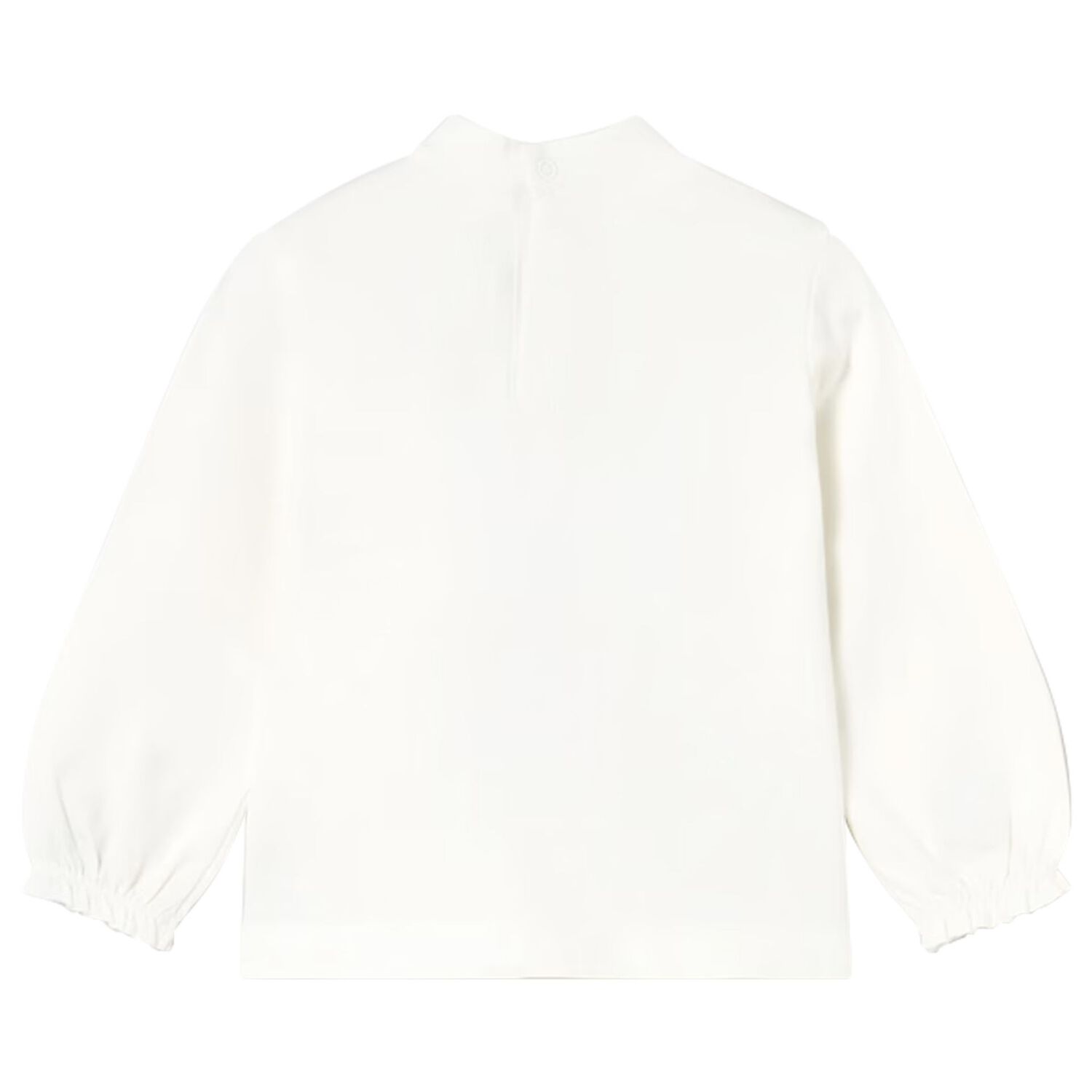 Younger Girls Ivory Long Sleeve Top, 1, hi-res