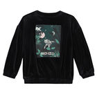 Girls Black Logo Zip Up Top, 1, hi-res