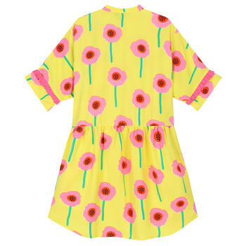 Girls Yellow & Pink Flower Dress
