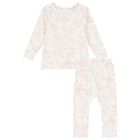 Baby Girls Ivory & Pink Toile Du Jouy Pyjamas, 1, hi-res