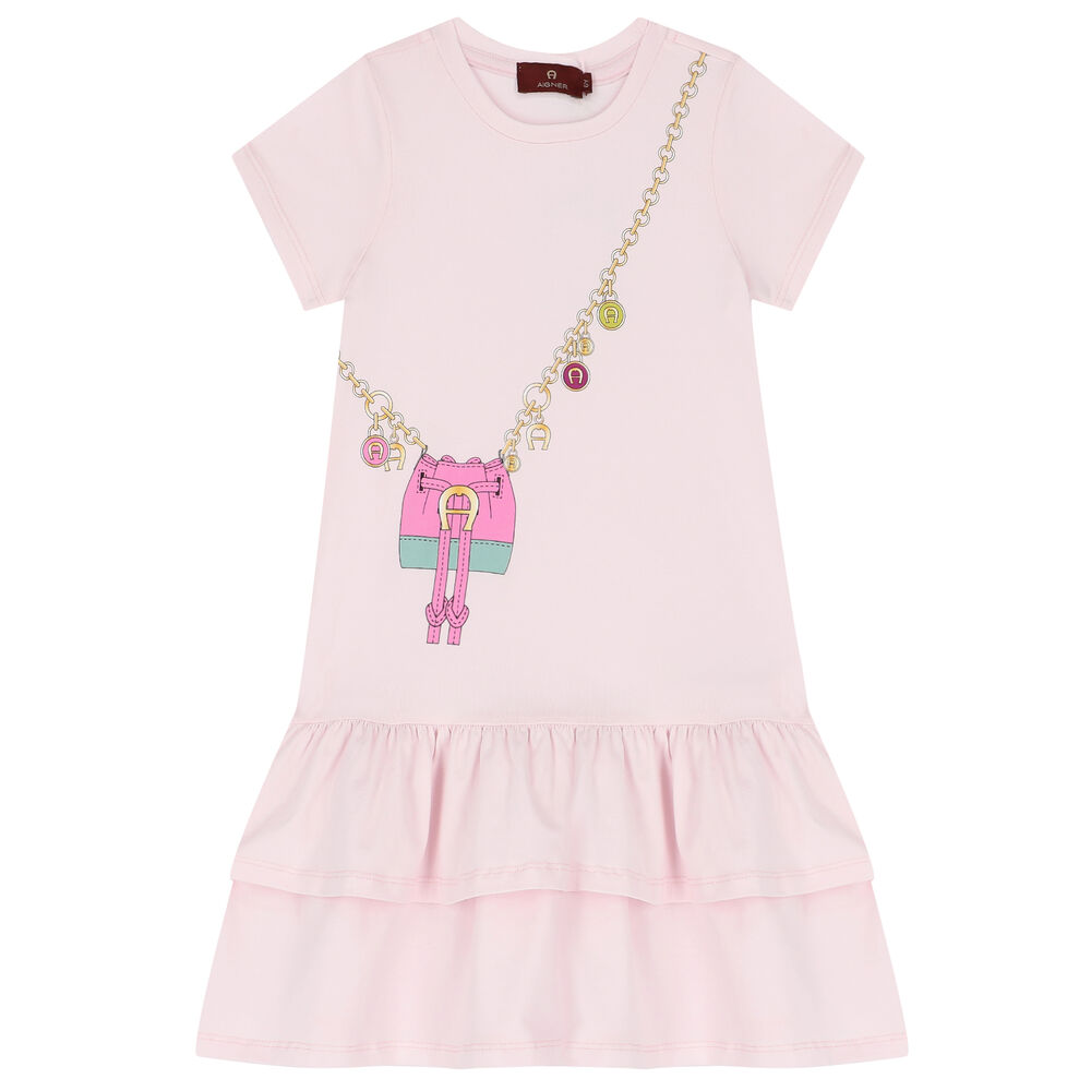 Aigner Girls Pink Logo Bag Dress | Junior Couture UAE