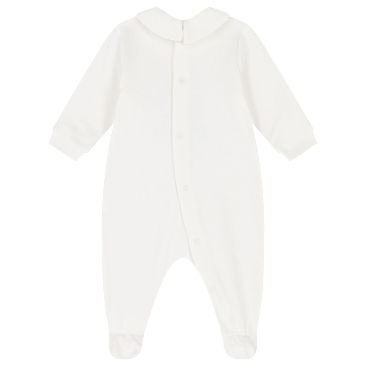 White Teddy Bear Logo Babygrow, 1, hi-res