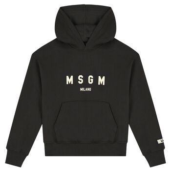 Boys Grey Logo Hooded Top