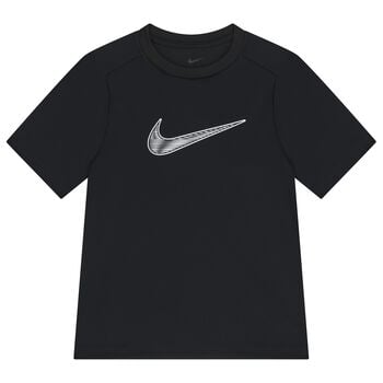 تيشيرت أسود للأولاد بشعار Dri-Fit