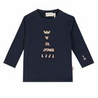 Baby Boys Navy Logo Top, 2, hi-res