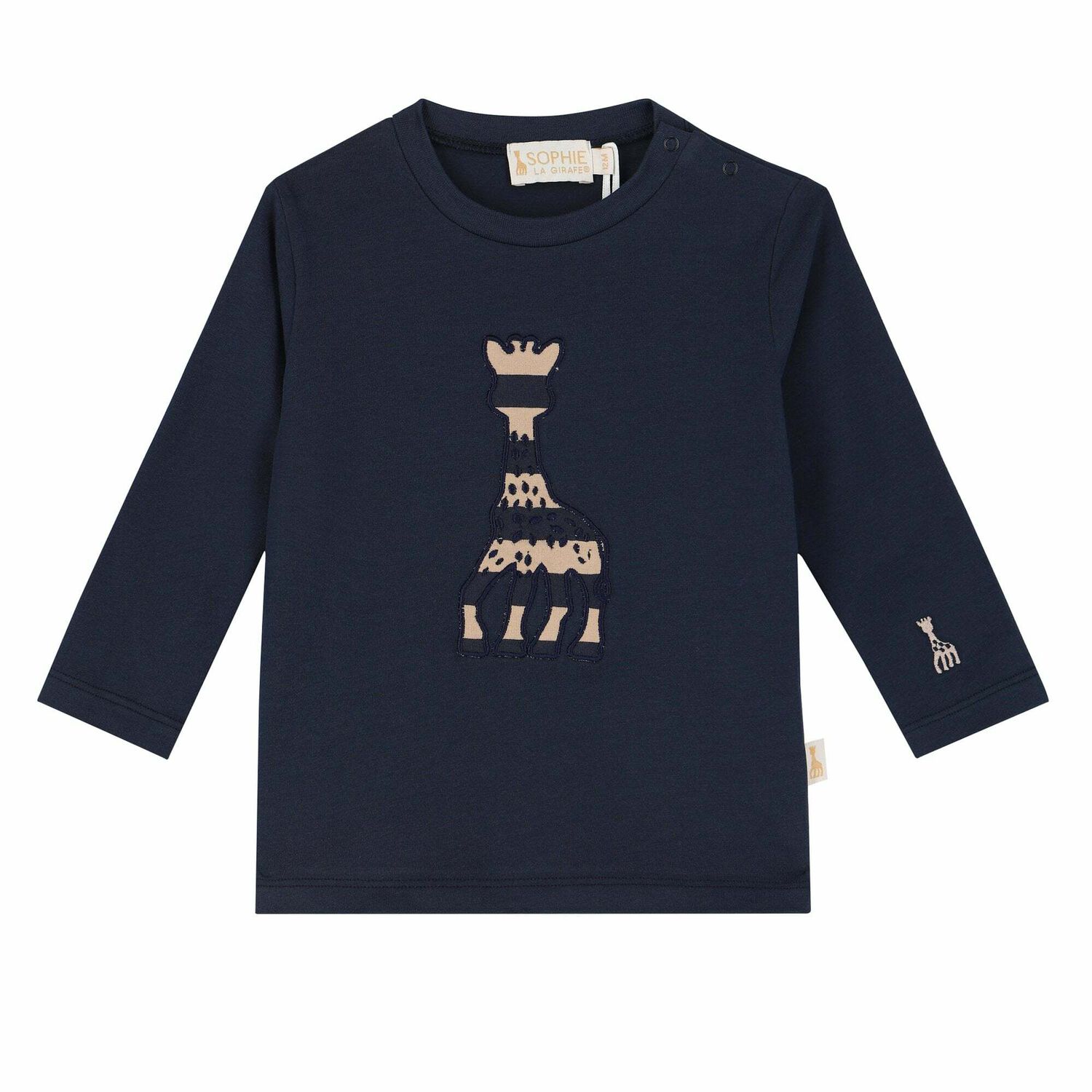 Baby Boys Navy Logo Top, 2, hi-res