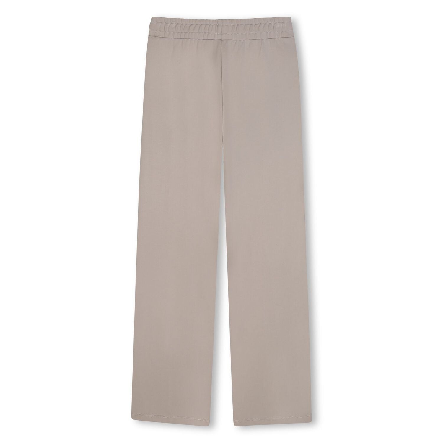 Girls Beige Embellished Logo Trousers, 1, hi-res