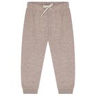 Younger Boys Ivory, Beige & Blue 3 Piece Tracksuit, 2, hi-res