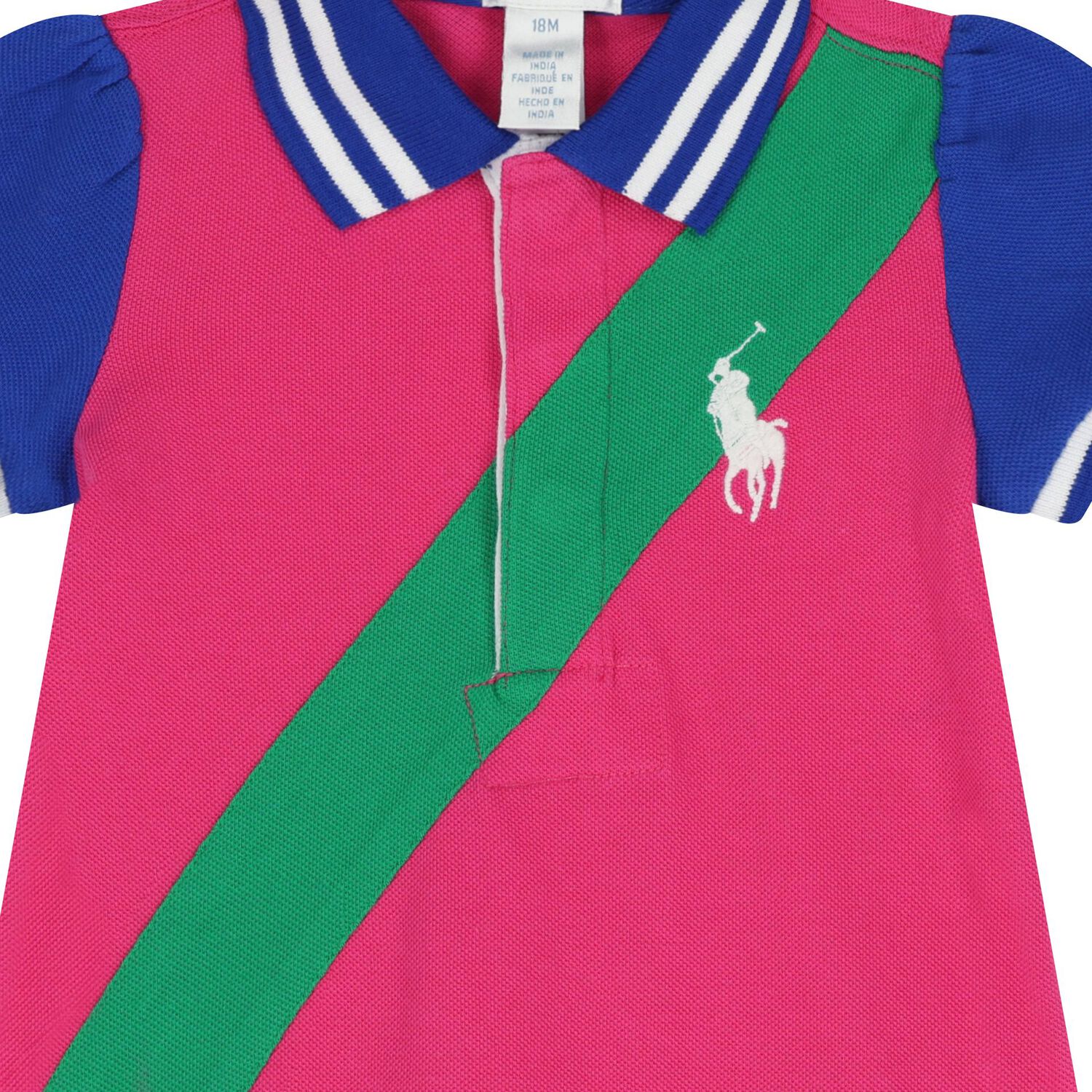 طقم فستان بالشعار باللون الوردي و الاخضر للبنات , 1, hi-res