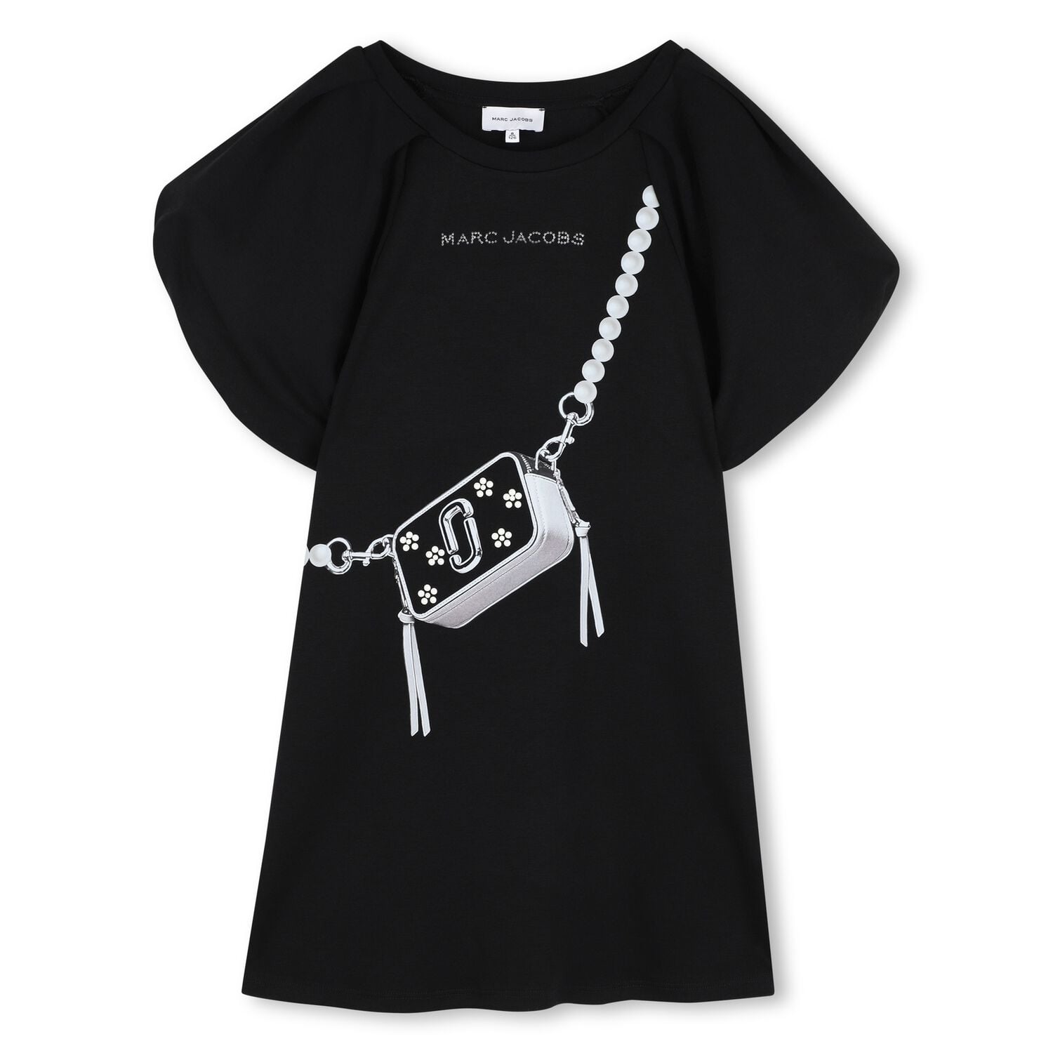 Girls Black Bag Dress, 1, hi-res
