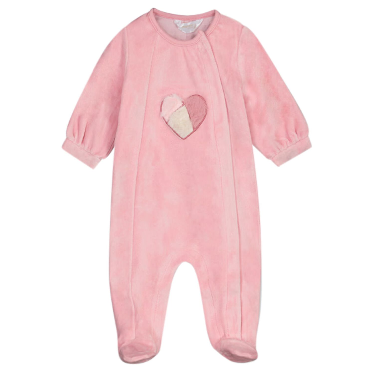 Baby Girls Pink Hearts Babygrow, 1, hi-res